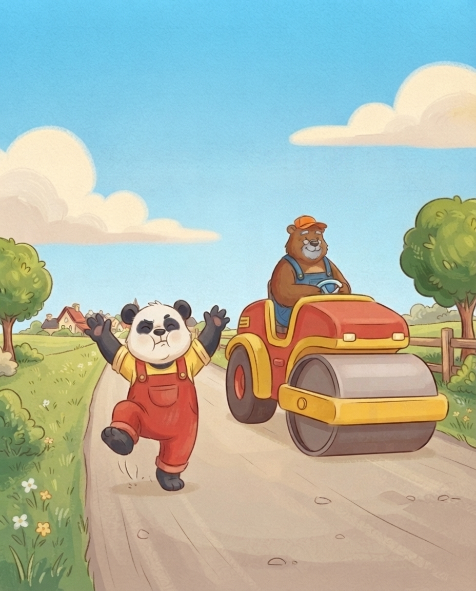 Pip huppelt ongeduldig voor de langzame wals en roept dat hij sneller moet.